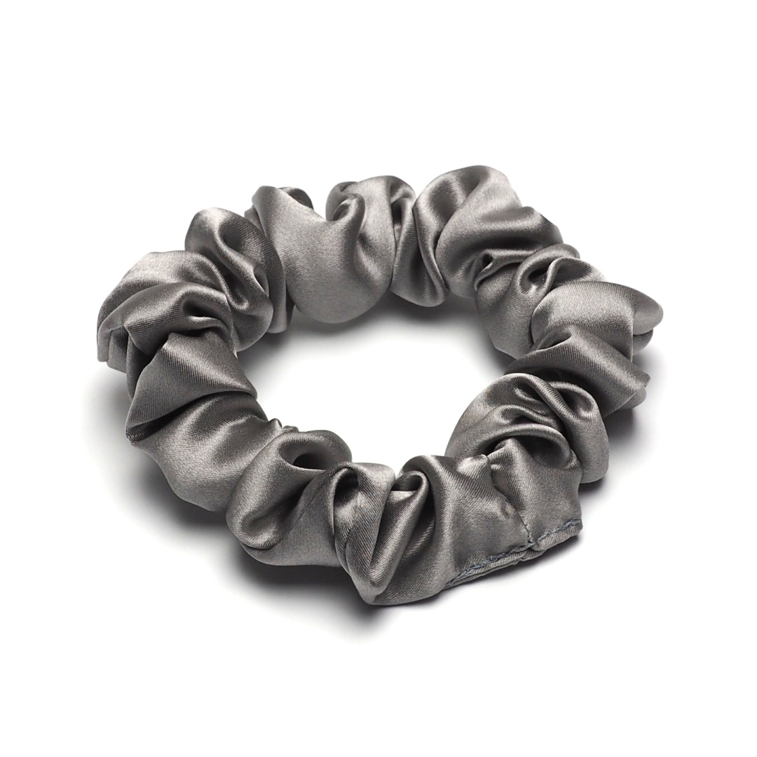 JGM-19 Satynowa gumka do w�os�w frotka scrunchie slim jasnoszara